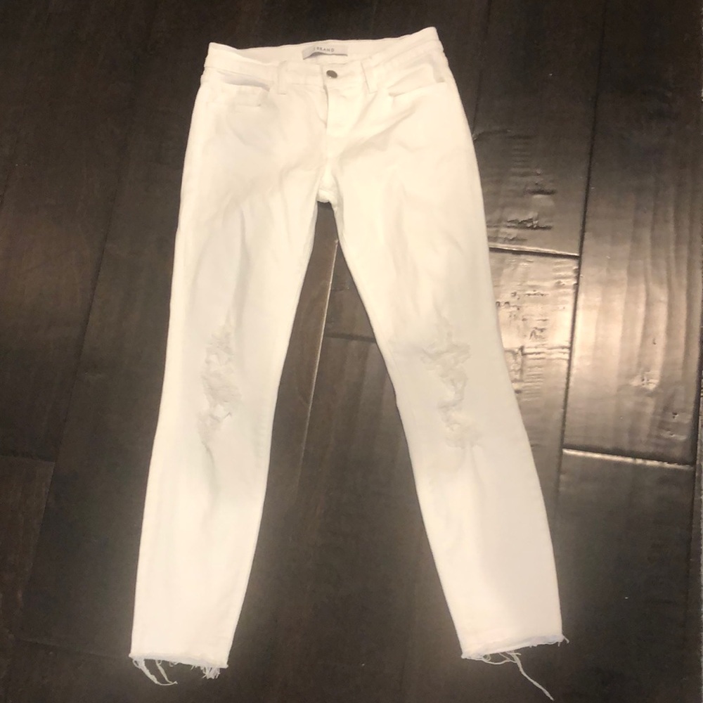 J Brand White Cropped Demented Jeans Size 25